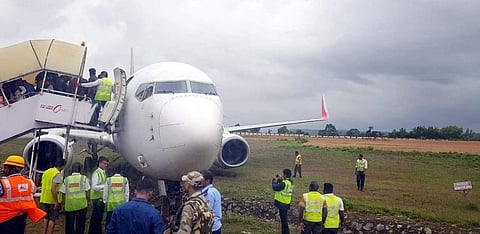 When heading from it to Taxiway 24 for the purposes of parking it, the AI flight went off the taxiway. (Photo | EPS)