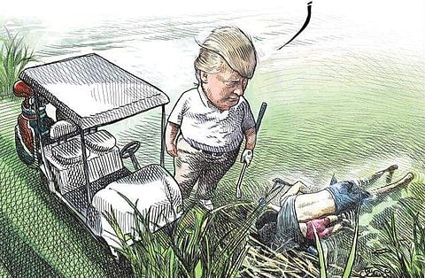 Michael de Adder's cartoon of Donald Trump that got his contract terminated (Photo | Twitter)