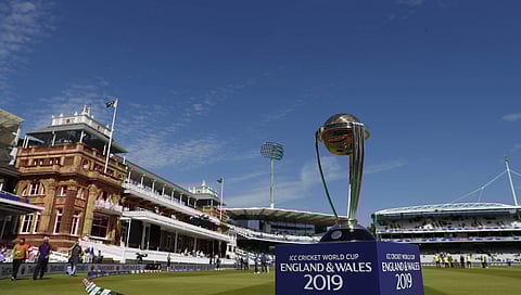 World Cup trophy at Lord's cricket ground. (Photo | AP)