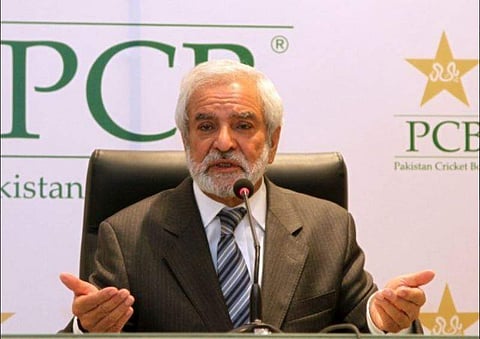 PCB chief Ehsan Mani. (Photo | Twitter/ Cricket Pakistan - English)