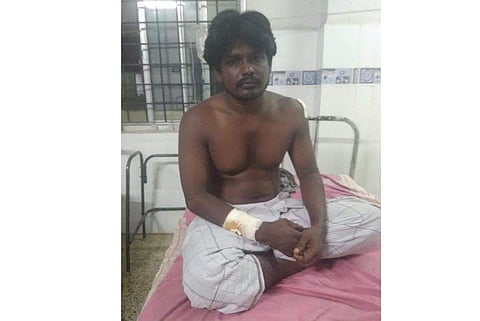 The victim Mohamed Faizaan at Nagapattinam general hospital (Photo | EPS)