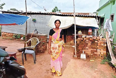 Neera Tigga, who workers as a daily labourer, lost her husband to alcoholism  in Brambe Village in Jharkhand.| Express Photo Services