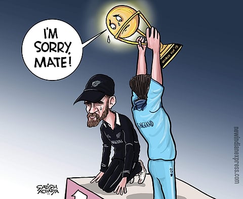 After New Zealand lost the World Cup without 'losing' it, our cartoonist Satish Acharya imagines what the World Cup might have told Kane skipper Williamson