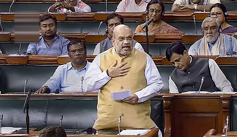Union Home minister Amit Shah in Lok Sabha. (Photo| PTI)