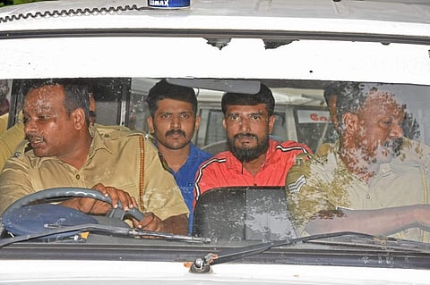 University College stabbing incident accused Sivarenjith and Naseem being taken to the court by Cantonment police on July 15, 2019. (Photo | BP Deepu, EPS)