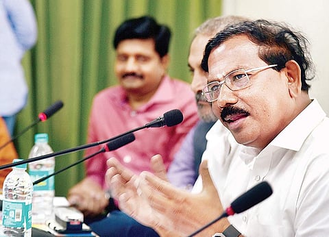 K Pandiarajan, Minister for Tamil Official Language and Tamil Culture (Photo | Martin Louis, EPS)