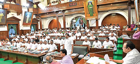 Tamil Nadu CM Edappadi Palaniswami speaking at the Assembly.