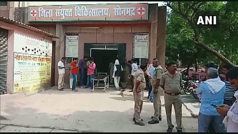 Casualties reported after firing between two groups moved to the hospital in UP. (Photo | ANI, Twitter)