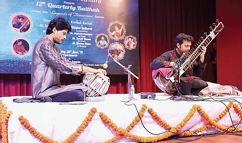 Soumitra Thakur playing sitar accompanied by Romaan Khan on tabla.