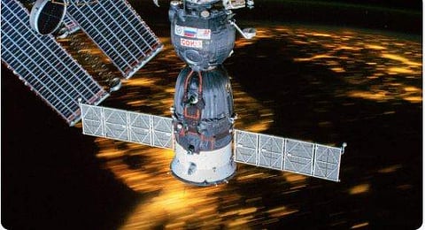 Russia's Soyuz MS-13 spacecraft. | ( Photo from Int. Space Station Twitter )