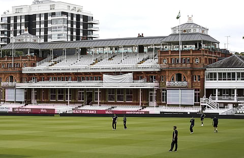 Ireland players warm up during a nets session at Lord's | AP