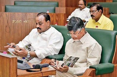 TDP president and opposition leader N Chandrababu Naidu during the budget session at the Assembly. (File Photo I EPS)