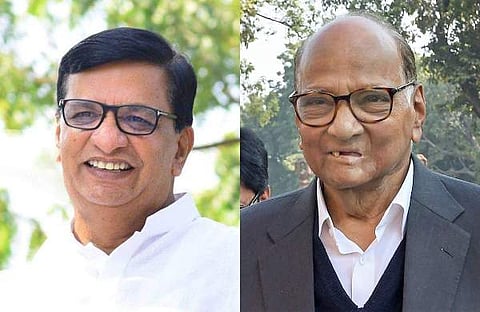 Maharashtra Congress chief Balasaheb Thorat(L) and NCP chief Sharad Pawar (File photo)