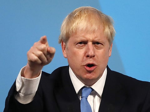 Boris Johnson gestures as he speaks after being announced as the new leader of the Conservative Party in London, Tuesday, July 23 (Photo | AP)