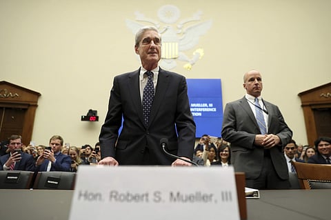 Former special counsel Robert Mueller arrives to testify before the House Intelligence Committee hearing on his report on Russian election interference, on Capitol Hill, in Washington, Wednesday, July 24, 2019 (Photo | AP)