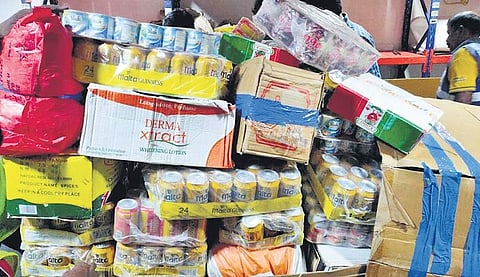 Consumer goods seized at the RGIA on Thursday | Express