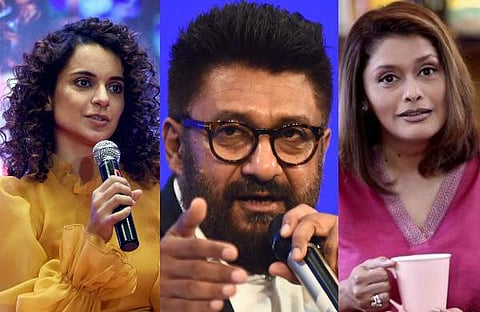 Kangana Ranaut(L), Vivek Agnihotri(C) and Pallavi Joshi (File photo)