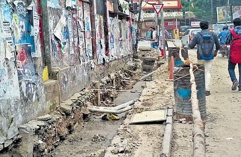 The open drains at SS Kovil Road