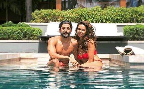 Bollywood actor Farhan Akhtar and his girlfriend Shibani Dandekar (Photo | Farhan Akhtar Instagram)