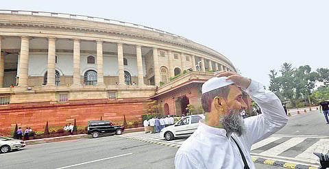 A Muslim visitor at Parliament House on the day the triple Talaq Bill was passed by the Lower House | Shekhar Yadav