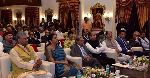 Union Finance Minister Nirmala Sitharaman at the Mussoorie conclave (Photo | Twitter@tsrawatbjp)