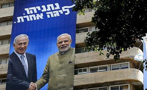 Netanyahu's campaign has focused on bringing out his close chemistry with the world leaders. (Photo | AFP)