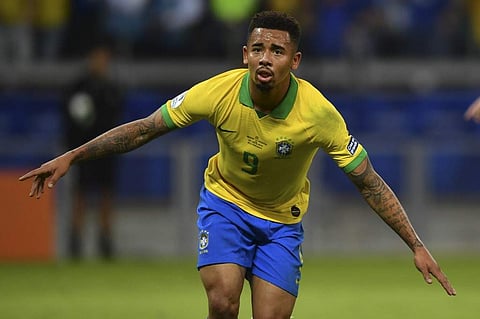 Brazil's Gabriel Jesus celebrates after scoring against Argentina during their Copa America football tournament semi-final match at the Mineirao Stadium in Belo Horizonte, Brazil. (Photo | AFP)