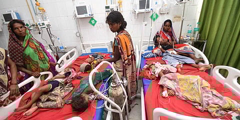 Children showing symptoms of AES being treated in Muzaffarpur. (File Photo | PTI)