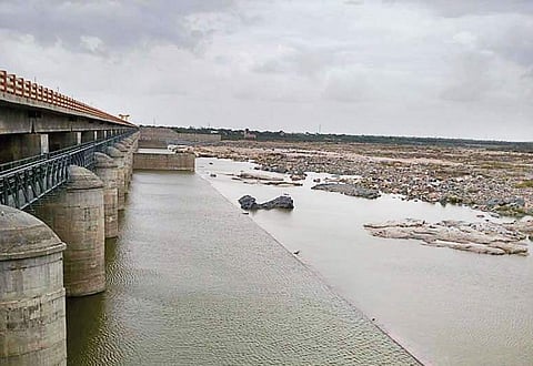 The almost dried up Sunkesula Reservoir in Kurnool district | express