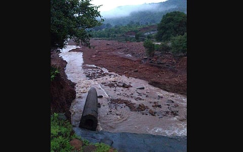 A visual of the Tiware dam that breached and flooded nearby villages on 3 July 2019 in Maharashtra's Ratnagiri district. (Photo | EPS)
