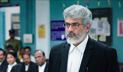 A still from Ajith-starrer 'Nerkonda Paarvai'. (Photo | YouTube Screengrab)