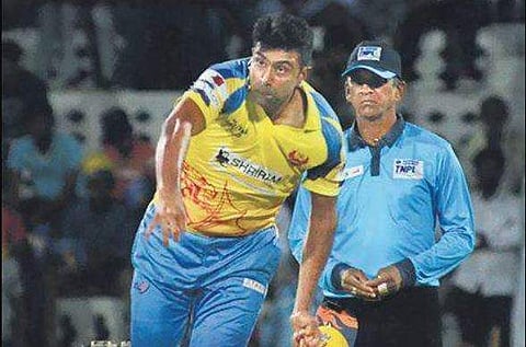 R Ashwin bowls on Monday | V KARTHIK ALAGU