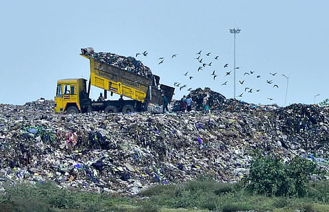 Representative image of garbage being dumped in Pallikaranai