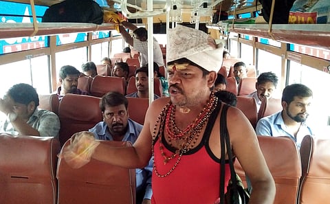 Forty-year-old Govindan, hailing from Salem, is an official stage orator of DMK duly acknowledged by party headquarters (Photo | S Dinesh, EPS)