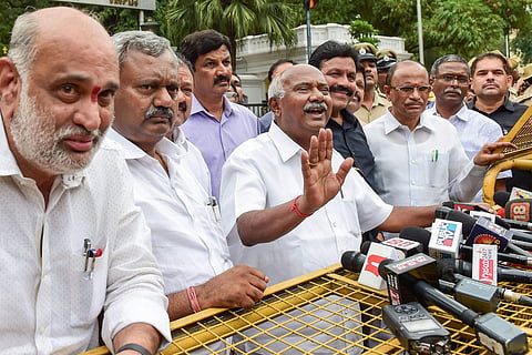 Dissident MLA from JD S addresses after meeting with Karnataka Governor Vajuibhai Vala in Bengaluru Saturday July 6 2019. | PTI