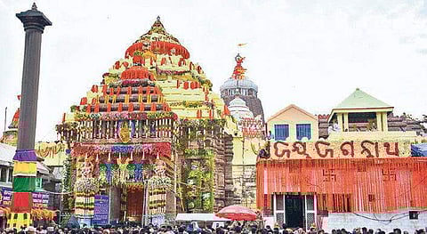The decorated Jagannath temple in pilgrim town. (Photo | EPS)