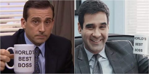 Character name- Michael Scott / Jagdeep Chaddha Played by- Steve Carrell (The Office US) , Mukul Chadda (The Office India) Michael Gary Scott aka 'World's Best Boss' (by his own declaration) played by Steve Carell was a character we all loved to hate, pic
