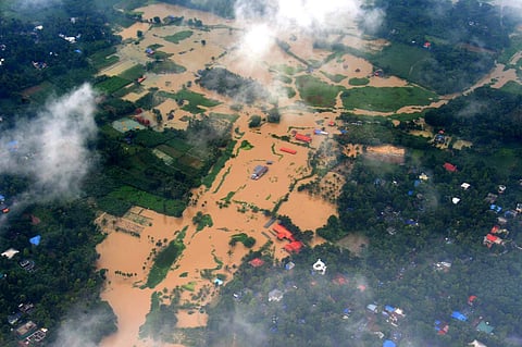 Aerial photo of Kerala floods.