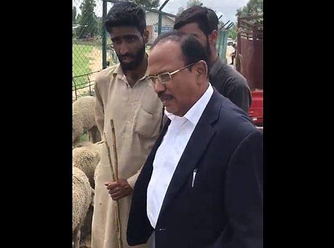 National Security Advisor Ajit Doval on Saturday August 10 visited Anantnag in south Kashmir. | ( Photo | ANI Twitter )