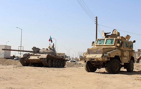 A flag belonging to fighters from the separatist Southern Transitional Council is seen on top of a tank in Aden's northern Dar Saad district, as they move closer to taking full control of the southern city (File photo| AFP)