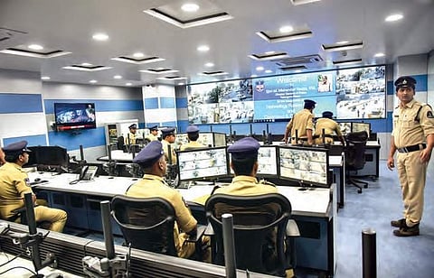 Command Center at the Hyderabad Police Commissionerate (Photo | EPS, Vinay Madapu)