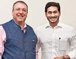 British Deputy High Commissioner for Andhra Pradesh and Telangana Andrew Fleming with Chief Minister YS Jagan Mohan Reddy (Photo |EPS)