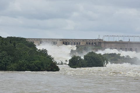 1,40,000 cusecs of water being released from KRS reservoir on Sunday. | (Udayashankar S | EPS)