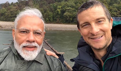 PM Modi with Bear Grylls. (Youtube screengrab)