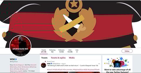 The screenshot of the Twitter account with username @WajSKhan (Photo | Screengrab)
