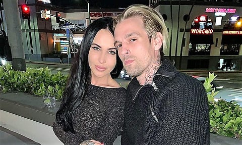 Aaron Carter and Lina Valentina have broken up after nearly a year of dating. (Photo | AP)