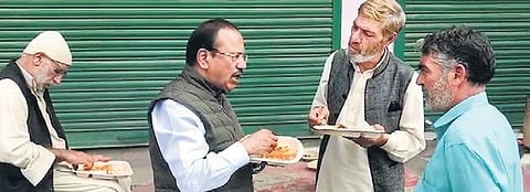National Security Advisor Ajit Doval with locals in Shopian.