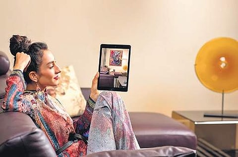 This enables the viewer to establish a relationship with the artwork before it is mounted.