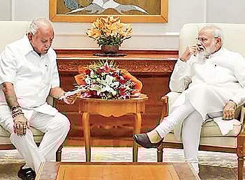 Chief Minister BS Yediyurappa and Prime Minister Narendra Modi hold talks in New Delhi on Friday