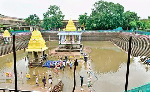 A view of the Anantha Saras pond at the Sri Devaraja Swami temple | Express